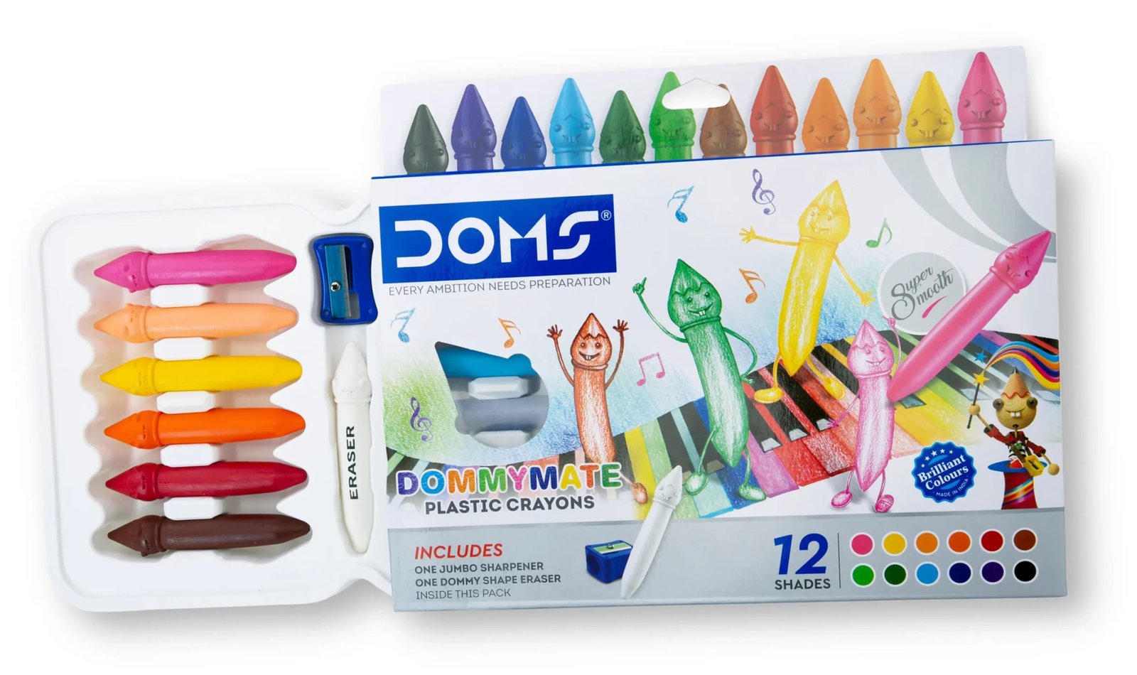 DOMS Dommymate Plastic Crayons