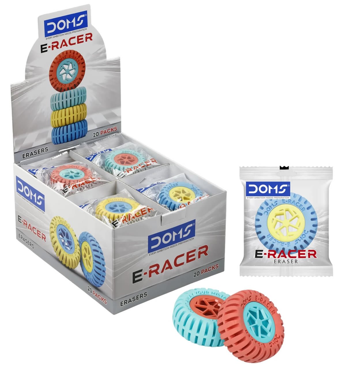 DOMS E-RACER ERASER | Pack of 2